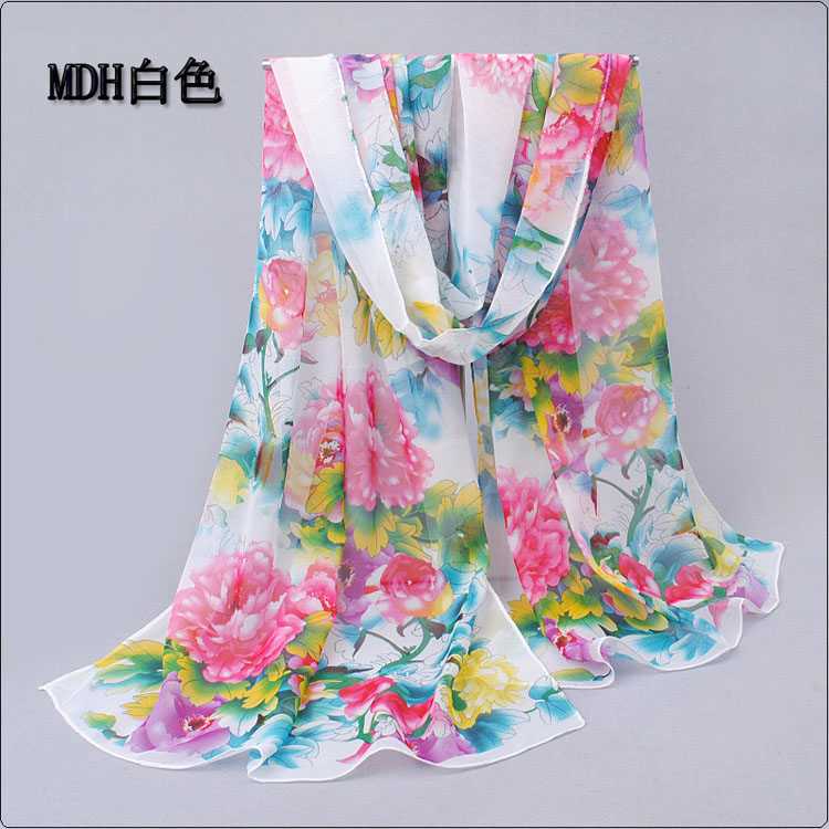 Peony flowers long scarf wholesale