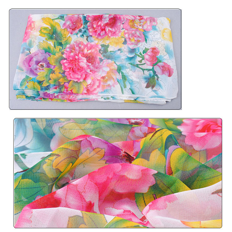 Peony flowers long scarf wholesale