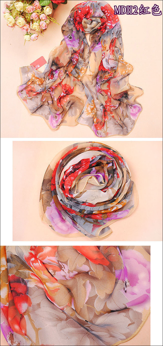 Peony flowers long scarf wholesale