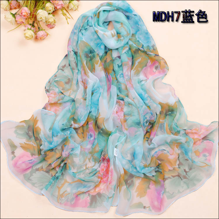 Peony flowers long scarf wholesale