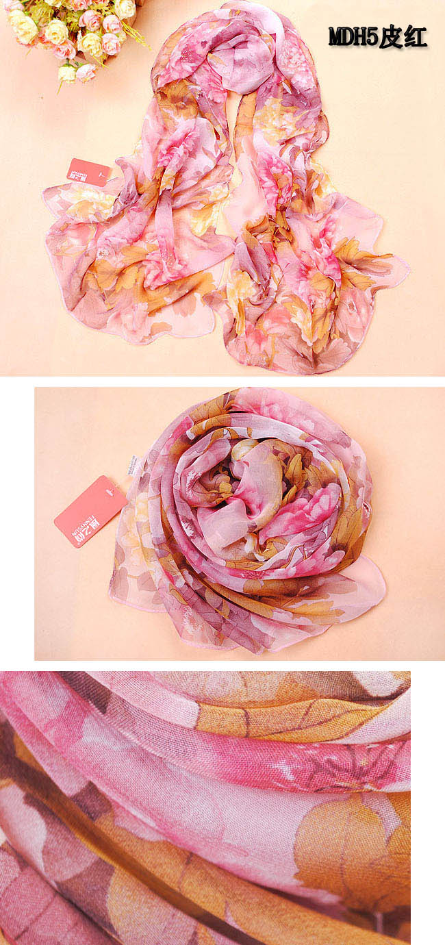 Peony flowers long scarf wholesale