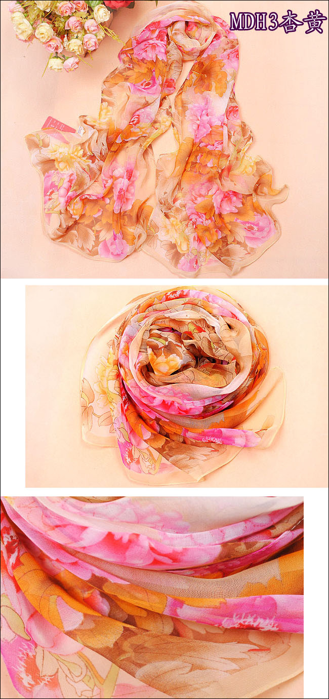 Peony flowers long scarf wholesale
