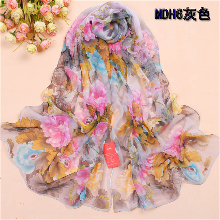 Peony flowers long scarf wholesale