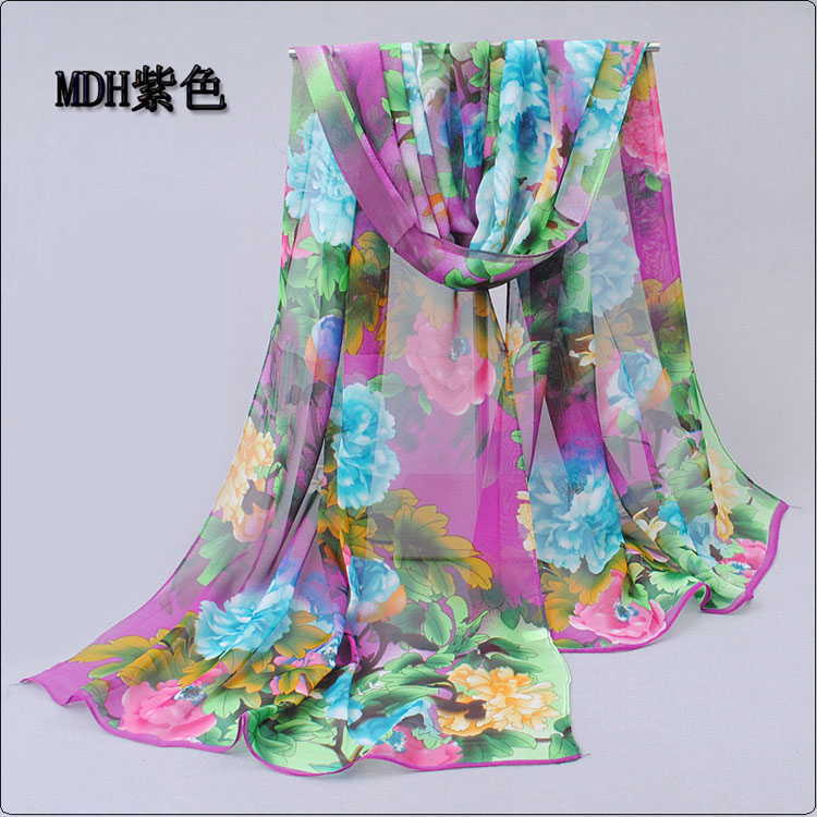 Peony flowers long scarf wholesale