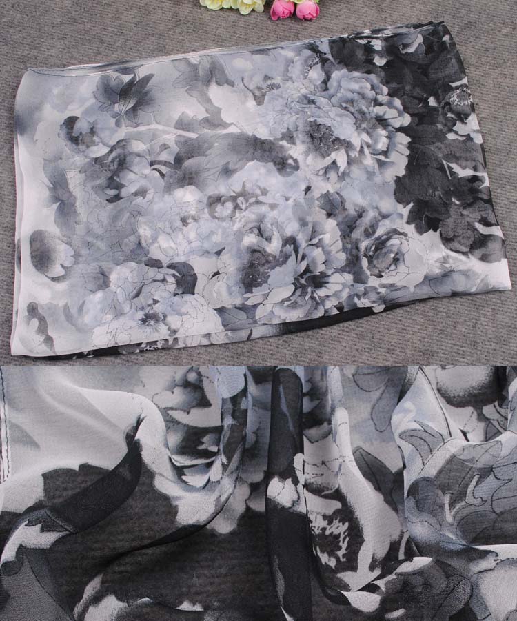 Peony flowers long scarf wholesale
