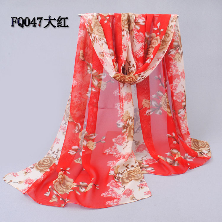 Yellow roses printed scarf shawls wholesale