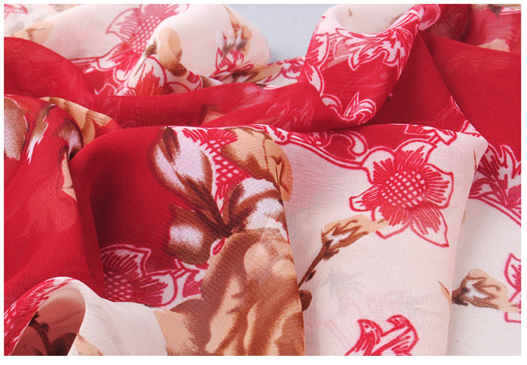 Yellow roses printed scarf shawls wholesale
