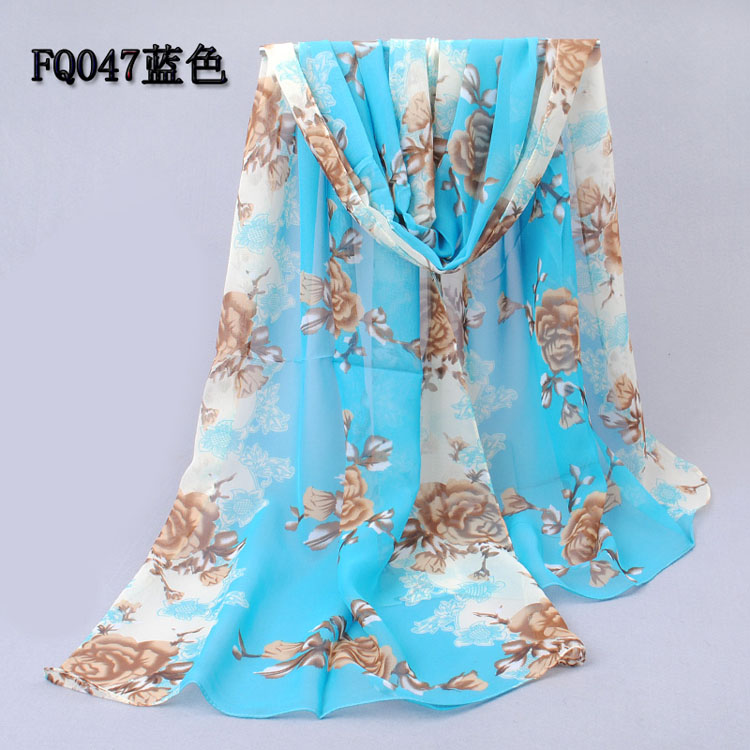 Yellow roses printed scarf shawls wholesale