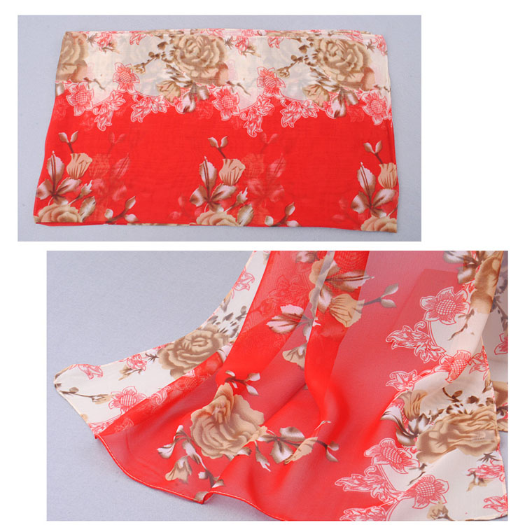 Yellow roses printed scarf shawls wholesale