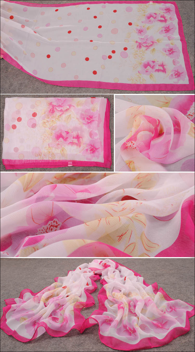 Wholesale Fashion Flower Dot Scarf 