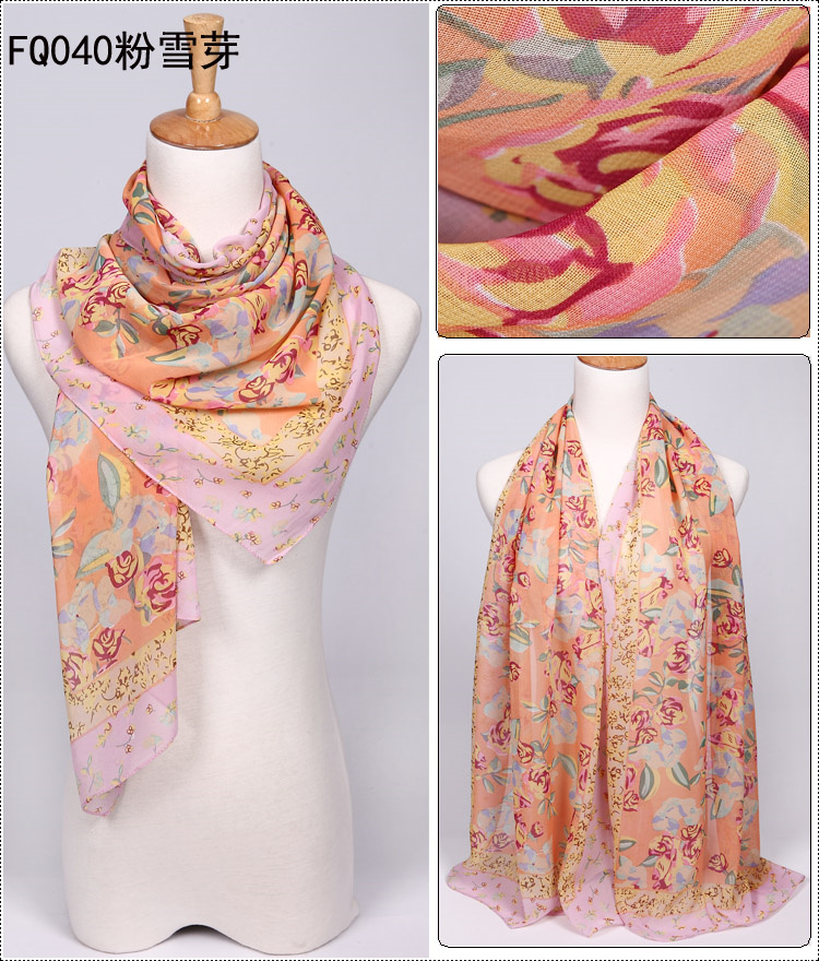 Wholesale fashion floral embellishment pattern scarf