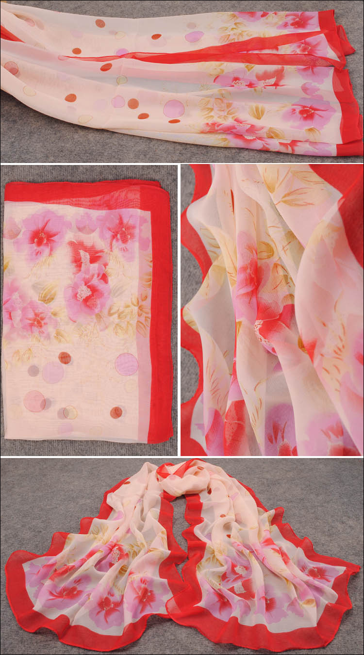 Wholesale Fashion Flower Dot Scarf 