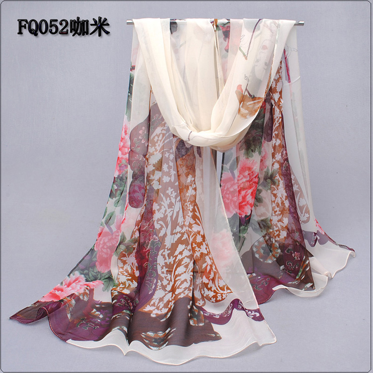 Wholesale beauties pattern chiffon scarves 