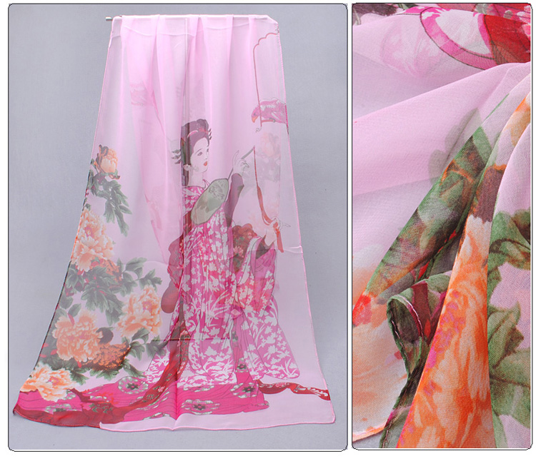 Wholesale beauties pattern chiffon scarves 