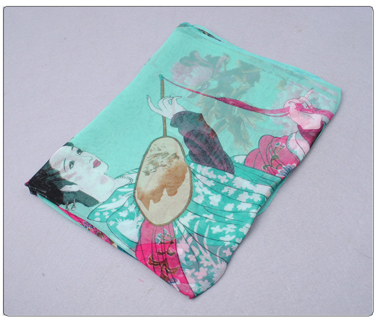 Wholesale beauties pattern chiffon scarves 