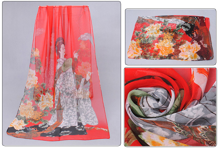 Wholesale beauties pattern chiffon scarves 