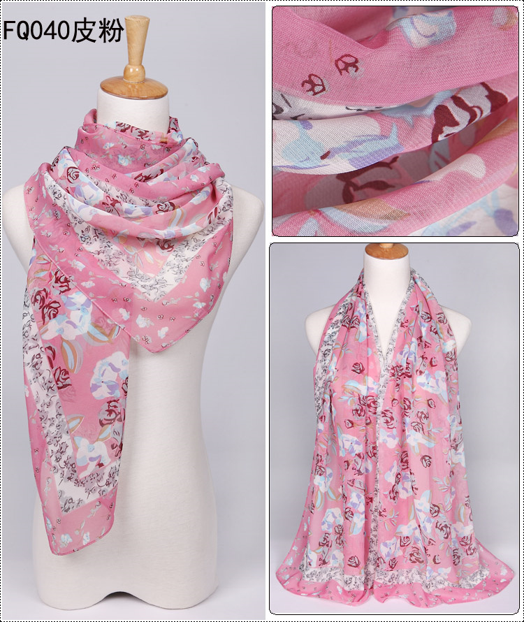 Wholesale fashion floral embellishment pattern scarf