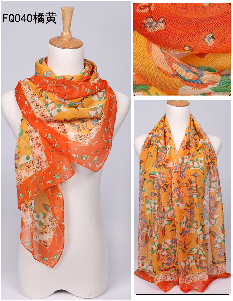 Wholesale fashion floral embellishment pattern scarf