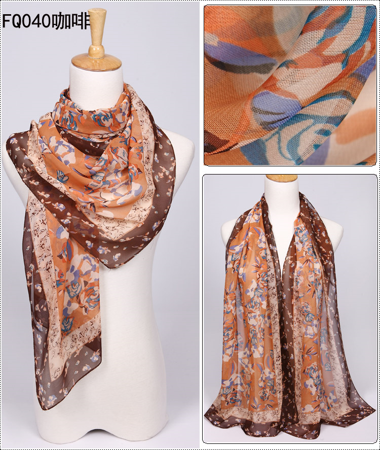 Wholesale fashion floral embellishment pattern scarf