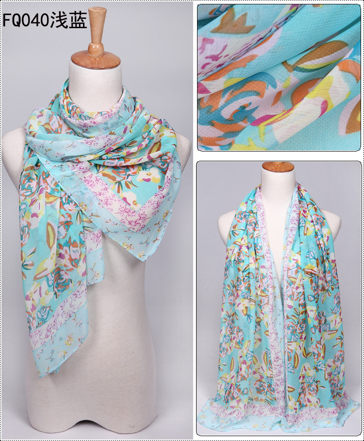 Wholesale fashion floral embellishment pattern scarf