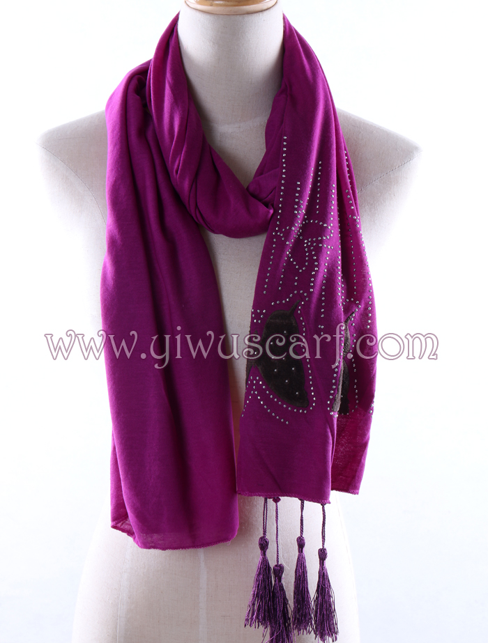 China Muslim Butterfly rhinestone scarf manufacturers