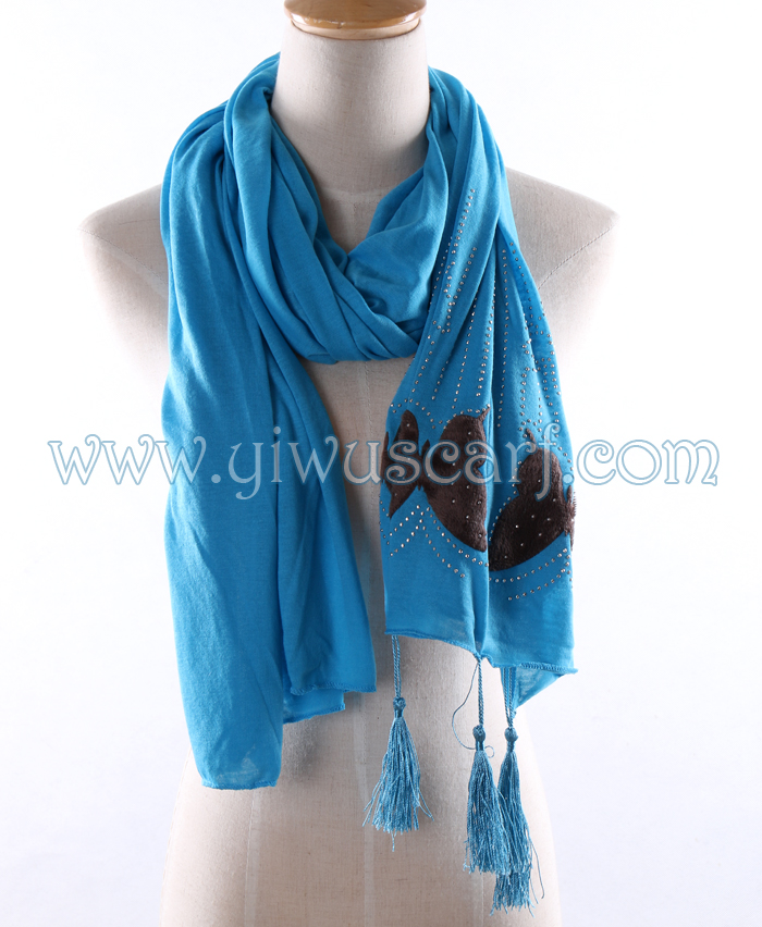 China Muslim Butterfly rhinestone scarf manufacturers