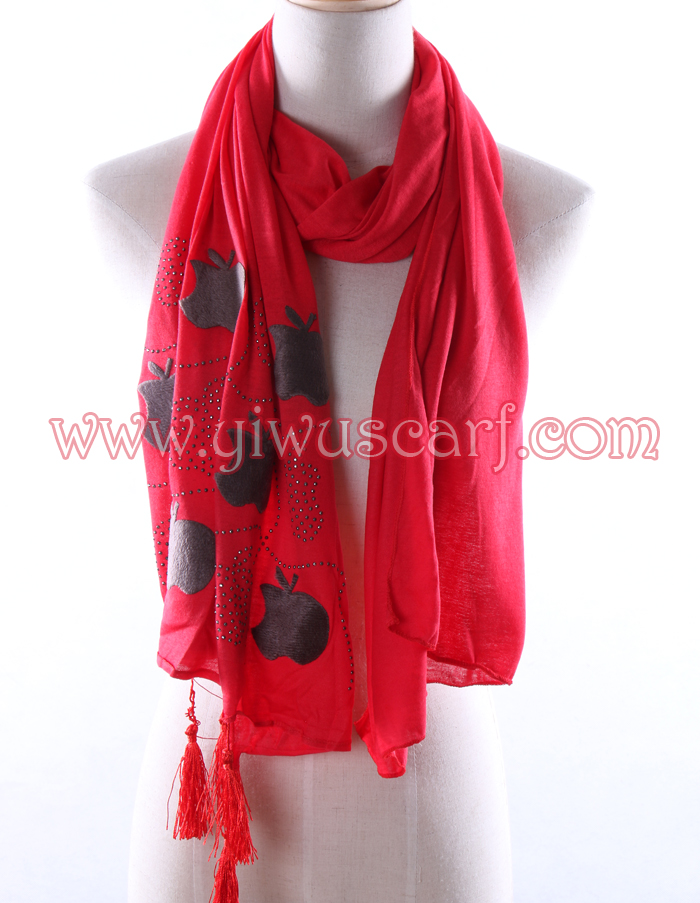 Apple hot drill silk scarf wholesale