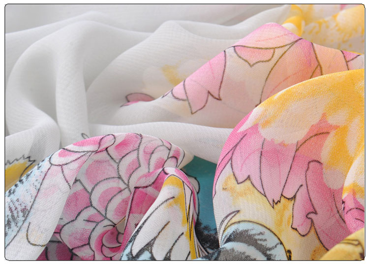 Thin section peony printed scarf shawls wholesale