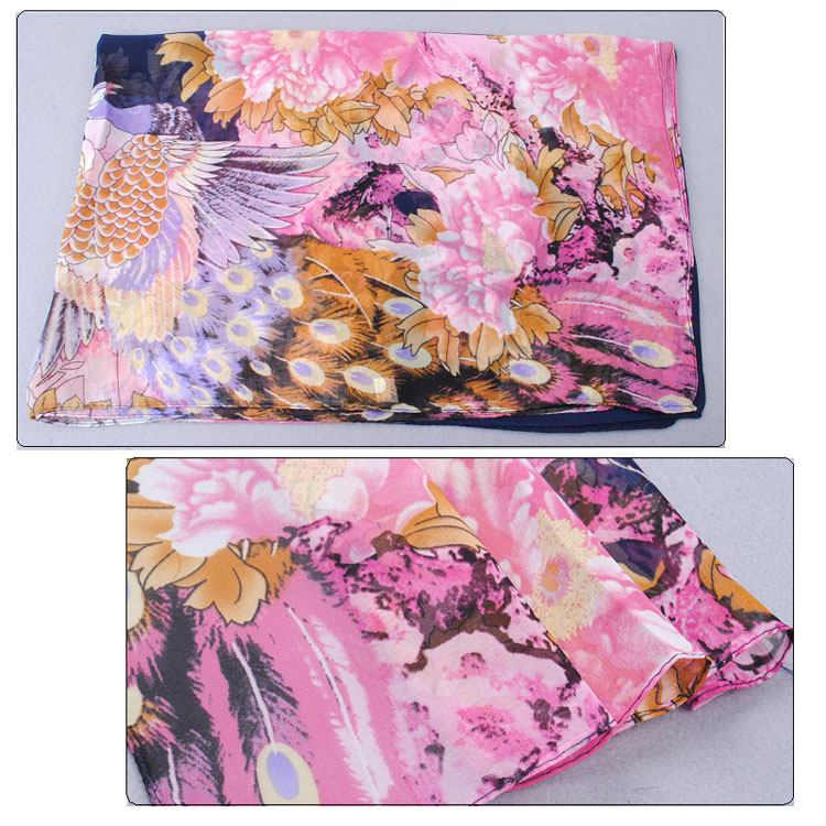 Thin section peony printed scarf shawls wholesale