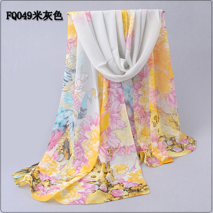 Thin section peony printed scarf shawls wholesale