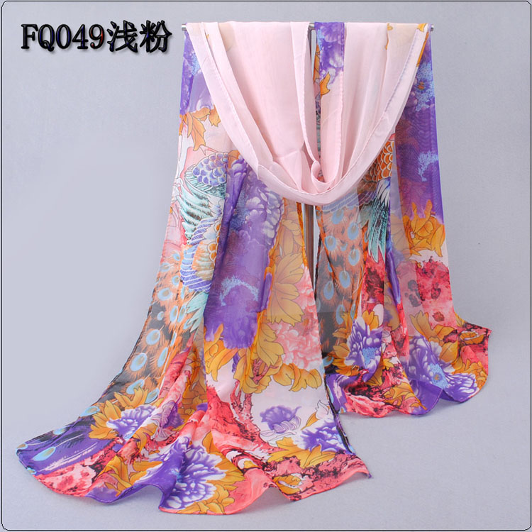 Thin section peony printed scarf shawls wholesale