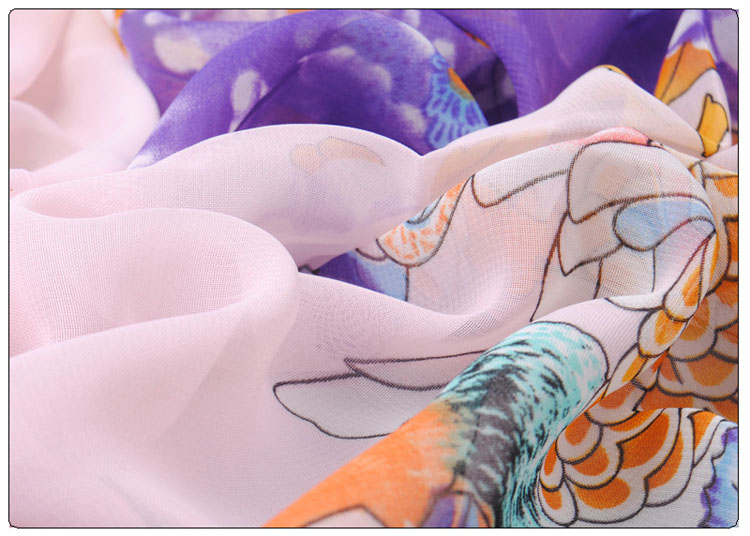 Thin section peony printed scarf shawls wholesale