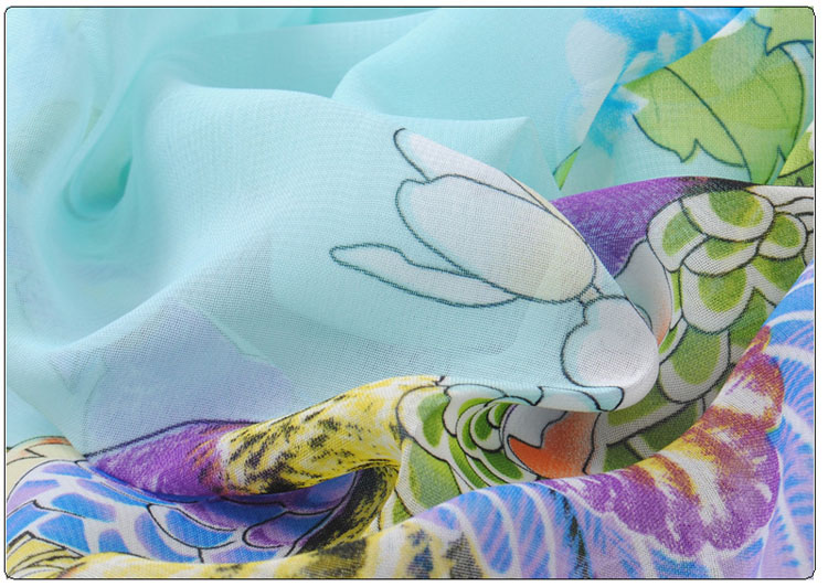 Thin section peony printed scarf shawls wholesale