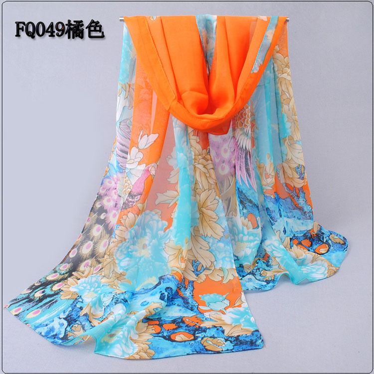 Thin section peony printed scarf shawls wholesale