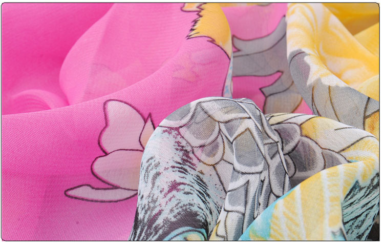 Thin section peony printed scarf shawls wholesale