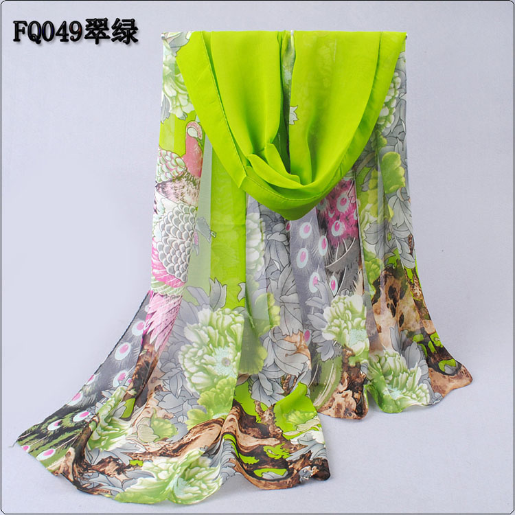 Thin section peony printed scarf shawls wholesale