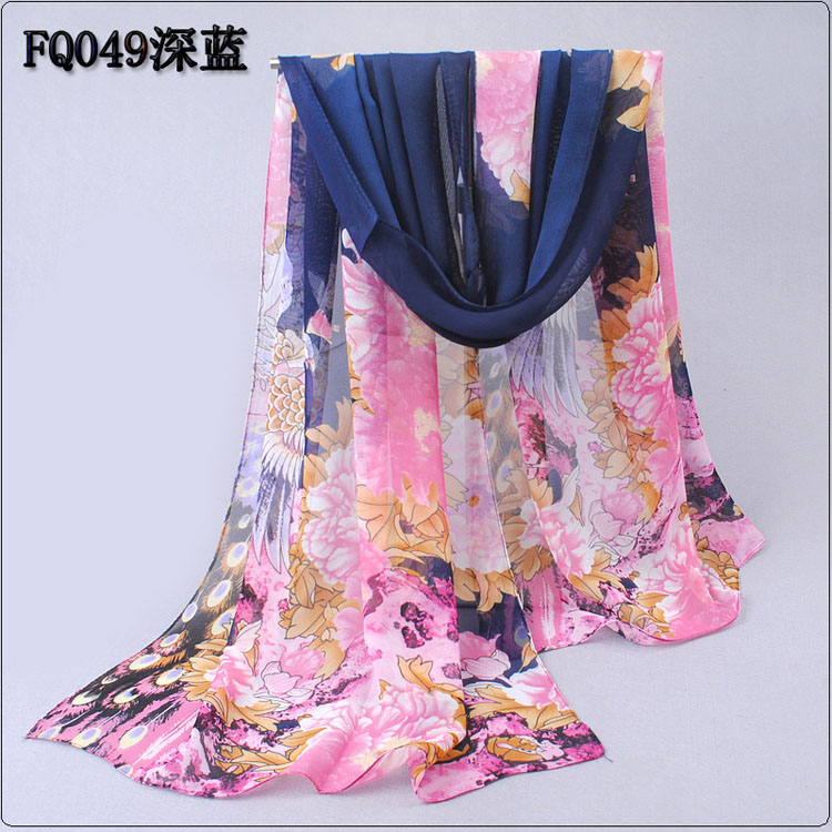Thin section peony printed scarf shawls wholesale