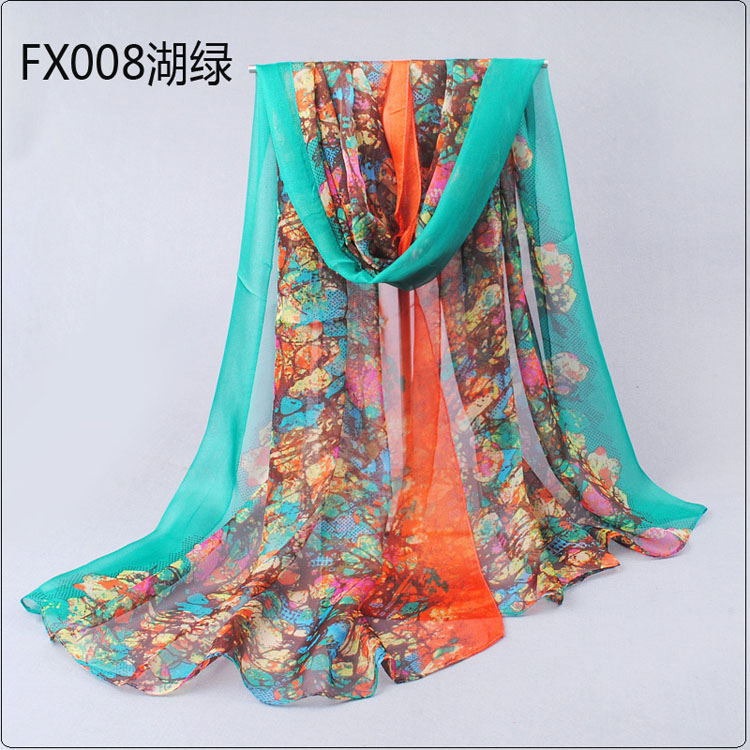 Butterfly embellishment printed scarves wholesale 