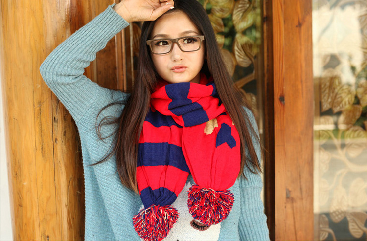 Women stripe wool scarves wholesale scarf