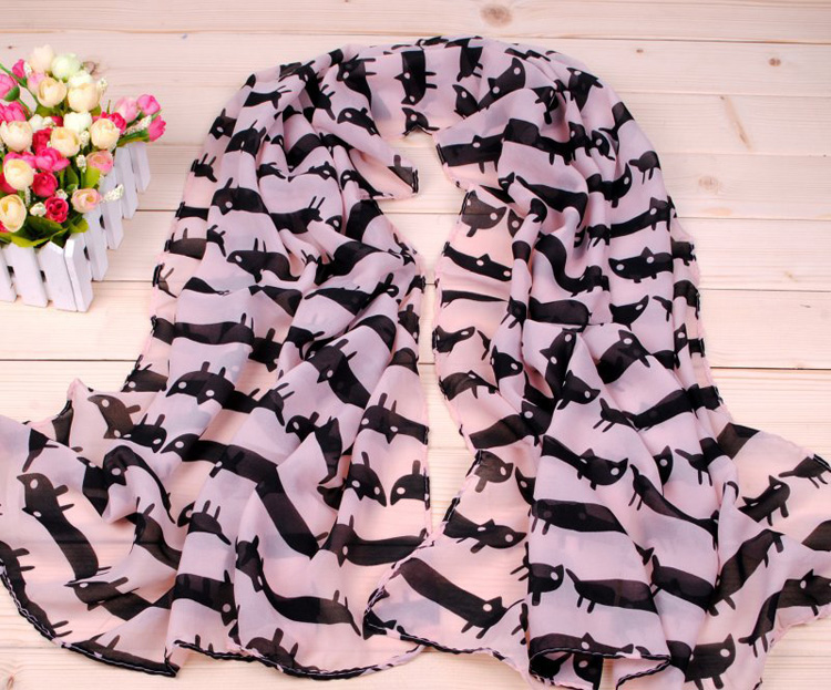Cute cats printed women scarf
