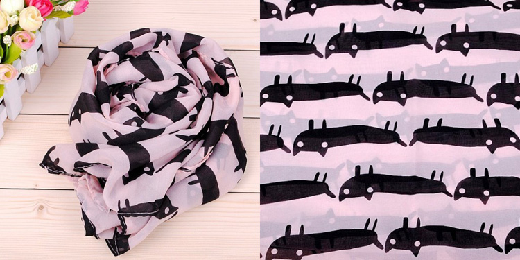 Cute cats printed women scarf