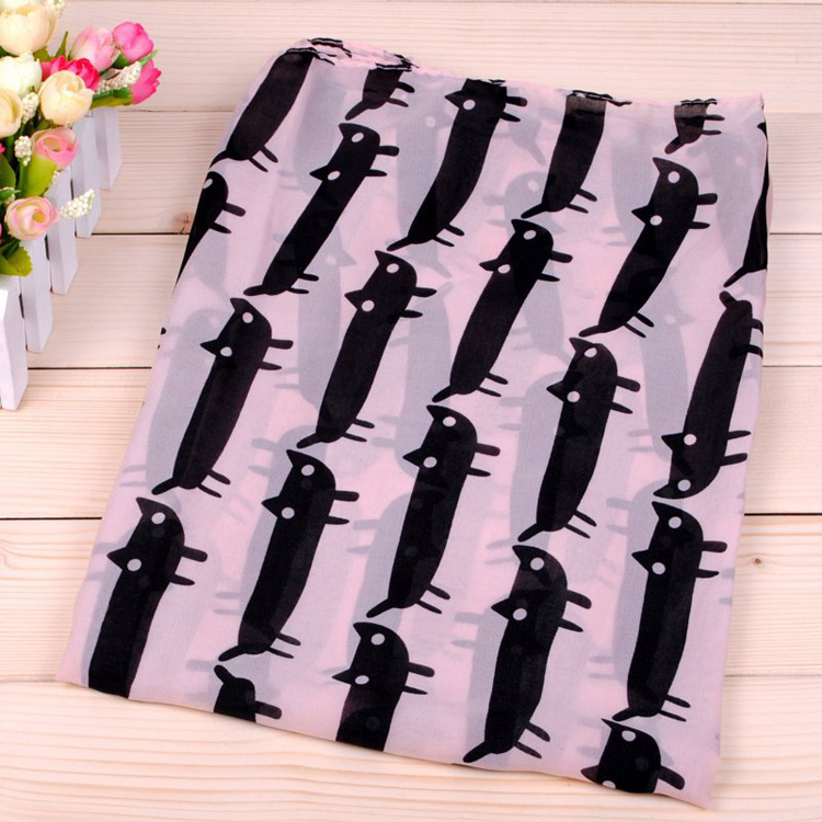 Cute cats printed women scarf