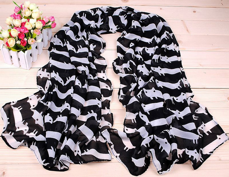 Cute cats printed women scarf