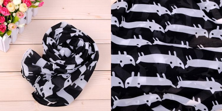 Cute cats printed women scarf