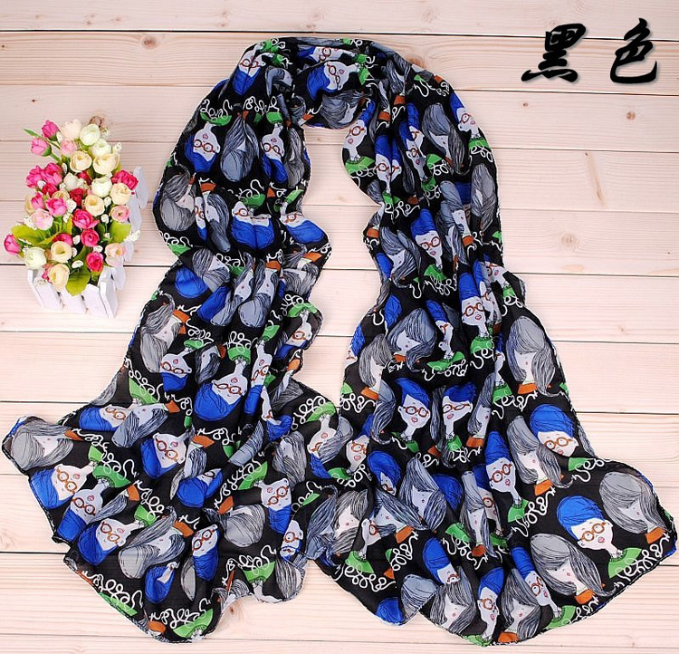 Womens cartoon character scarf