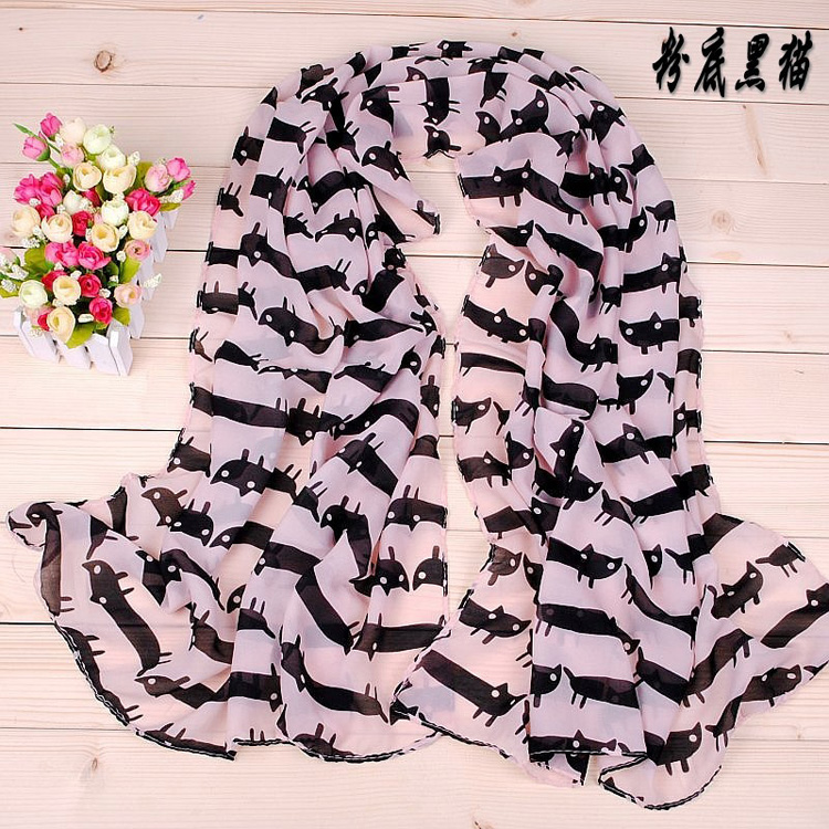 Cute cats printed women scarf