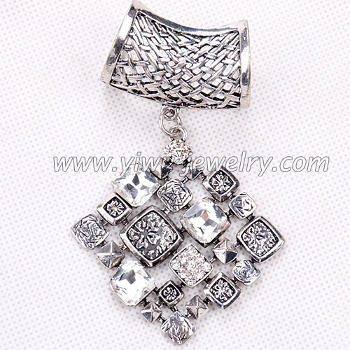 Square metal scarf pendants