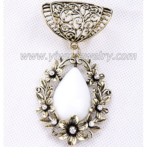 Scarf jewelry lace gemstone pendant