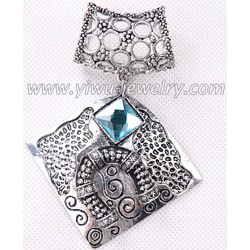 Square blue gemstone jewelry accessories pendant 