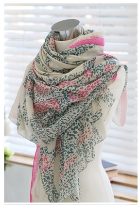 Leopard fashion female models plaid scarves